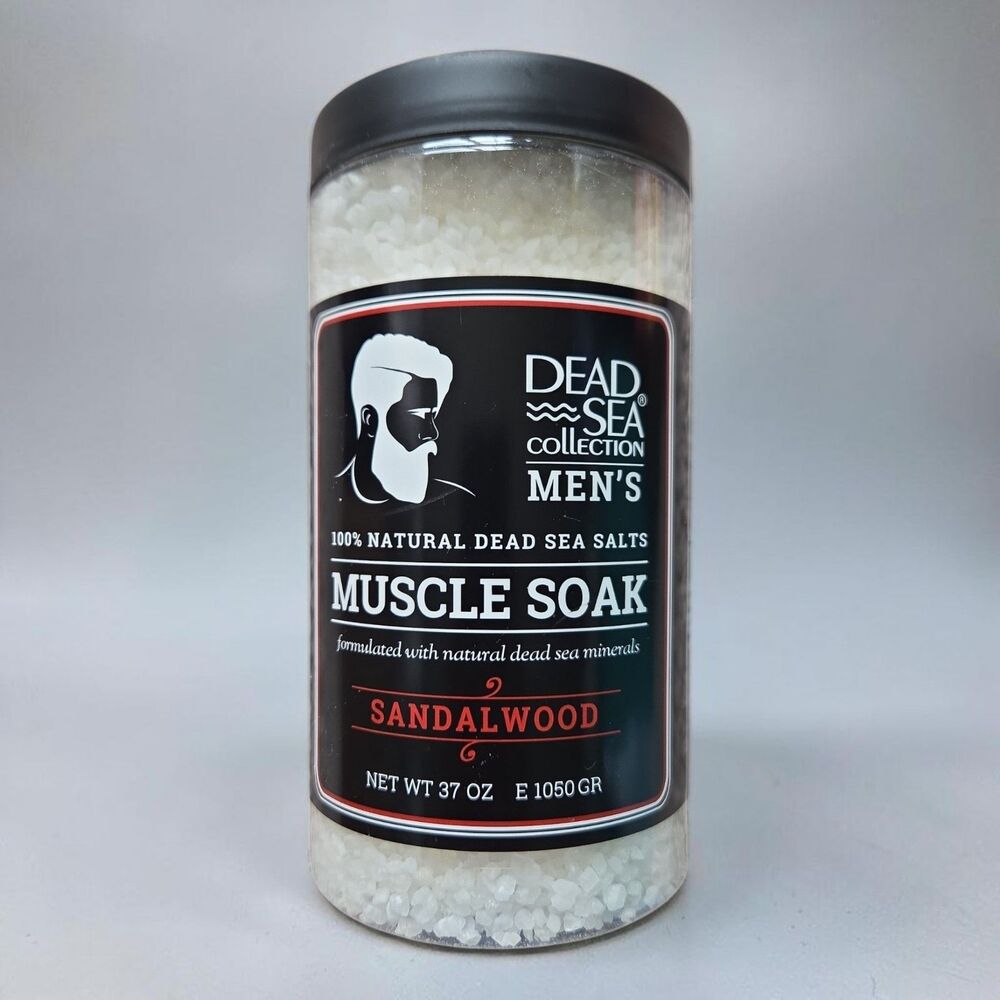 Dead Sea Collection Men's Muscle Soak Sandalwood Bath Salts 37 oz New